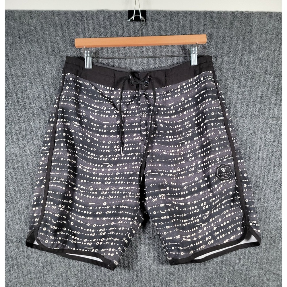 Vissla Board Shorts Mens 32 Black Upcycle Coconut Surf Swim Trunks 9" Inseam
